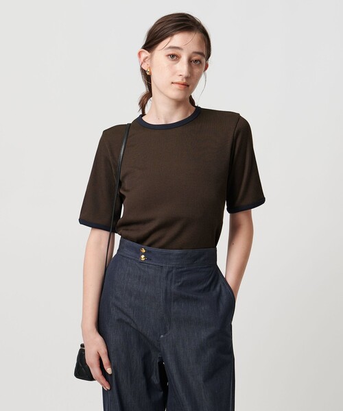 tシャツ リブバイカラーパイピング ショートスリーブカットソー レディース UNITED ARROWS tシャツ リブバイカラーパイピング ショート