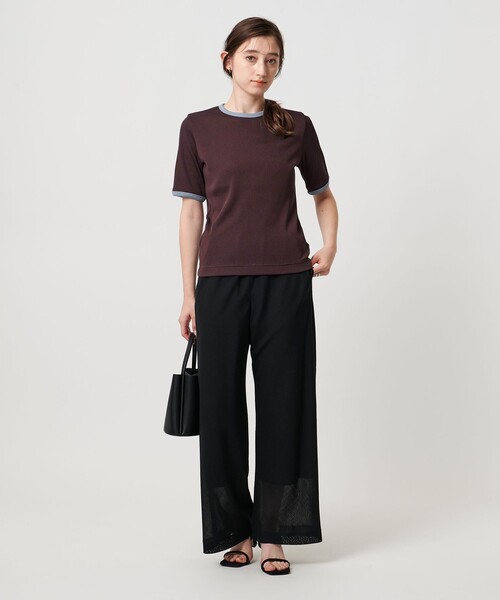 tシャツ リブバイカラーパイピング ショートスリーブカットソー レディース UNITED ARROWS tシャツ リブバイカラーパイピング ショート