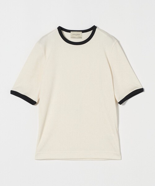 tシャツ リブバイカラーパイピング ショートスリーブカットソー レディース リブバイカラーパイピング ショートスリーブカットソー