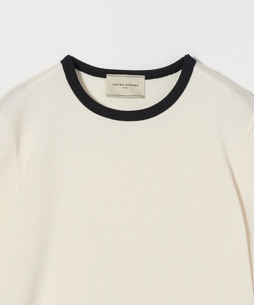 UNITED ARROWS tシャツ リブバイカラーパイピング ショート