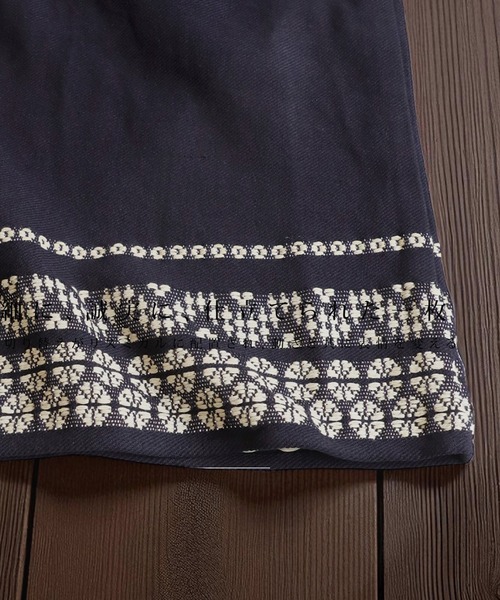 antiqua（アンティカ） ワイドパンツ パンツ 花柄刺繍ワイドパンツ