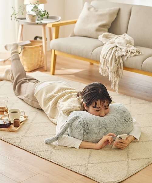 クッション クッションカバー まるで猫！のようなモフモフ抱っこ