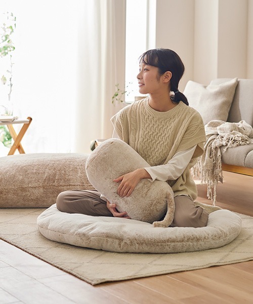 クッション クッションカバー まるで猫！のようなモフモフ抱っこ