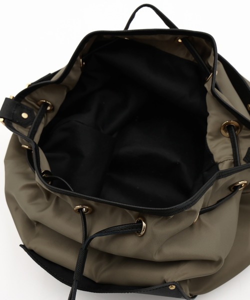 ショルダーバッグ Leather Pocket High Count Taffeta Drawstring Bag メンズ レディースの画像