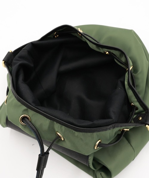 ショルダーバッグ Leather Pocket High Count Taffeta Drawstring Bag メンズ レディースの画像