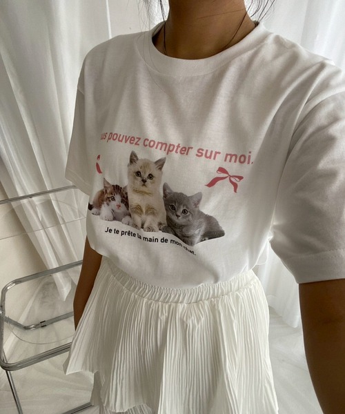 tシャツ ねこピンクリボン半袖Tシャツ レディース : ZOZOTOWN Yahoo!店