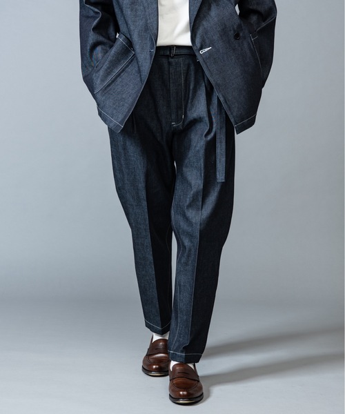 「MR.OLIVE」 デニムクロップドパンツ MEDIUM インディゴブルー メンズ