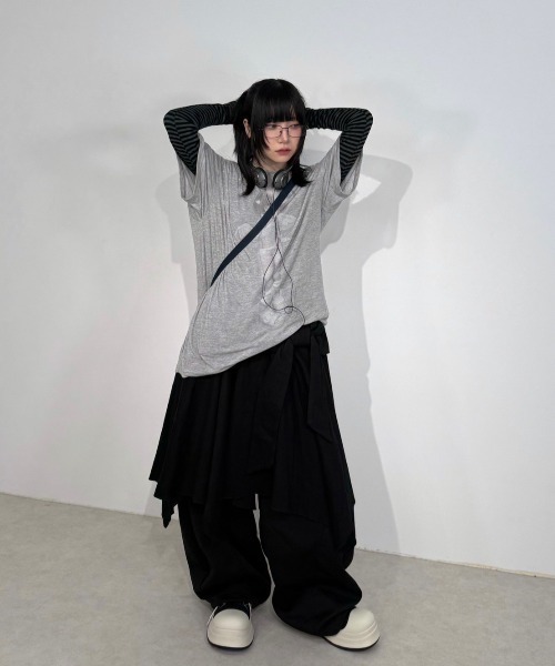 ワイドパンツ スウェットパンツ ジャージ 「Nerd out XU」waist rope