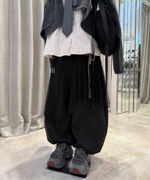 ワイドパンツ スウェットパンツ ジャージ 「Nerd out XU」waist rope