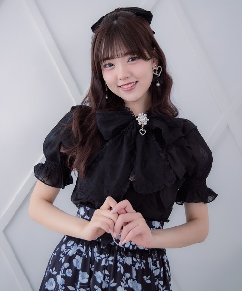 ROJITA ブラウス ROJITA ブラウス シャツ レース袖ボータイブラウス レディース