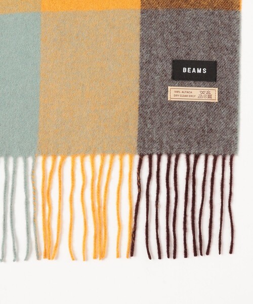 ビームスで購入　アルテア　Altea チェックマフラー　新品　イエロー ビームスで購入 アルテア Altea チェックマフラー 新品 イエロー