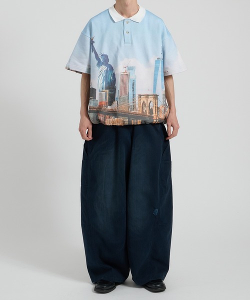 「Perushu」 半袖ポロシャツ MEDIUM ブルー メンズ_画像3