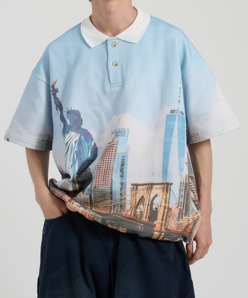 「Perushu」 半袖ポロシャツ MEDIUM ブルー メンズ_画像7