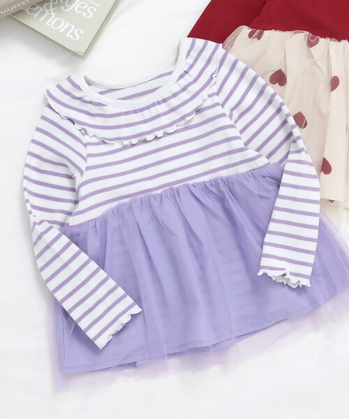 オーダー受け付け中♪かわいい♡フリルとレースの入学、入園準備に♪ apres les cours（アプレレクール） tシャツ 「リンク/WEB限定」衿