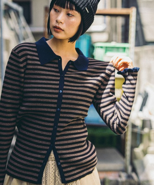 niko and…（ニコアンド） カーディガン 「MODE NORM CORE」12Gフリル