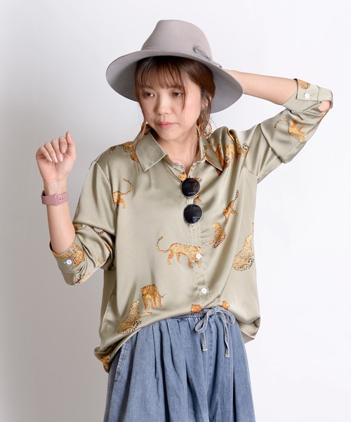 marai（マーライ） ブラウス シャツ 豹柄長袖シャツ ブラウス 大人