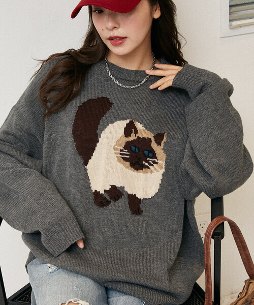 PUBLUX（パブリュクス） ニット セーター Various キャット デザイン