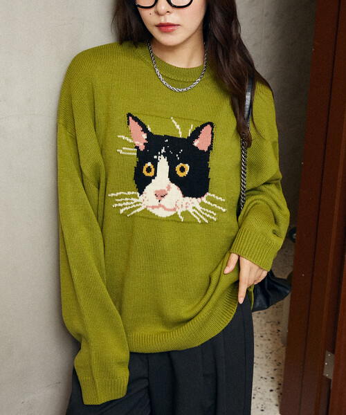 PUBLUX（パブリュクス） ニット セーター Various キャット デザイン
