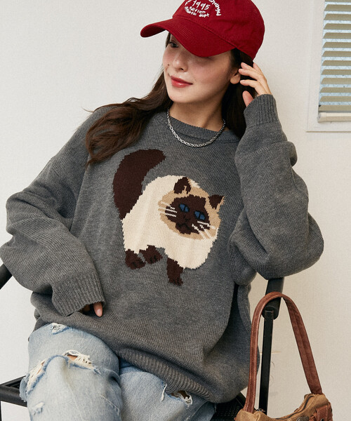 PUBLUX（パブリュクス） ニット セーター Various キャット デザイン