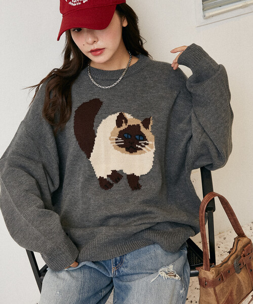 PUBLUX（パブリュクス） ニット セーター Various キャット デザイン