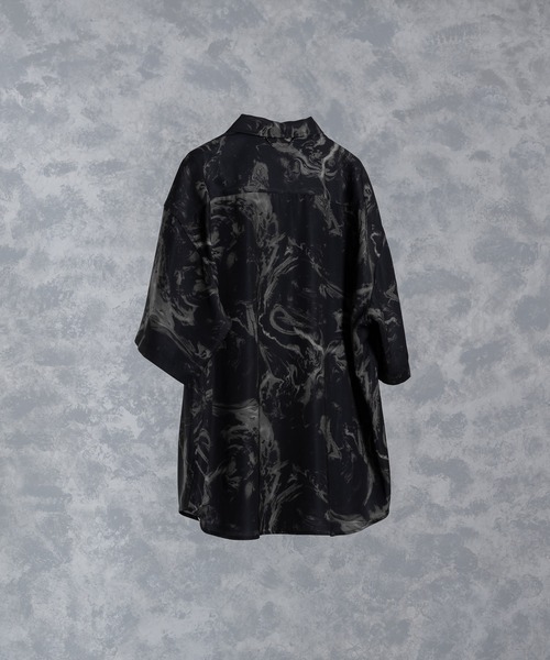 「ADRER」 半袖シャツ MEDIUM ブラック×ホワイト メンズ_画像7