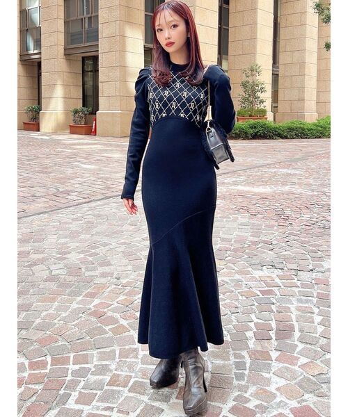 RESEXXY（リゼクシー） ワンピース チェックジャガードマーメイド