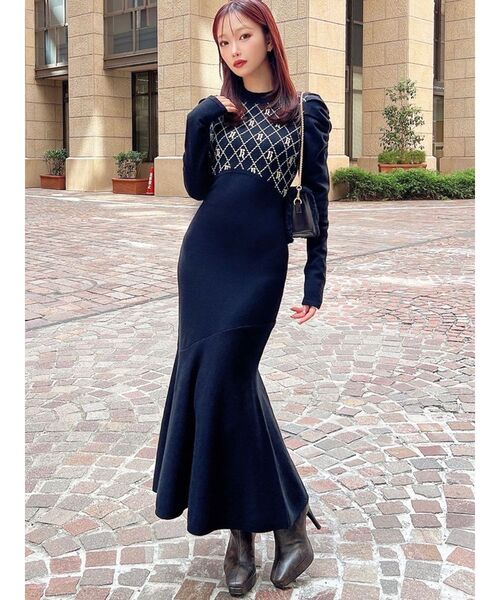 新品タグ付✨リゼクシー RESEXXY マーメイドニットワンピース RESEXXY（リゼクシー） RESEXXY(リゼクシー）ショルダーオープン