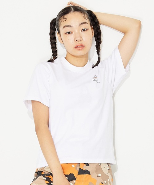 「X-girl」 半袖Tシャツ「HUFコラボ」 M ホワイト レディース_画像4