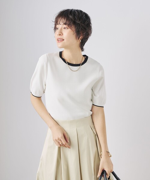 「NOLLEY'S Sophi」 半袖ニット 36 ホワイト レディース_画像7