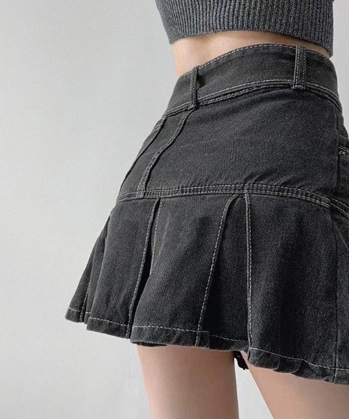 「BARELY BLUE」 ミニスカート S インディゴブルー レディース_画像8