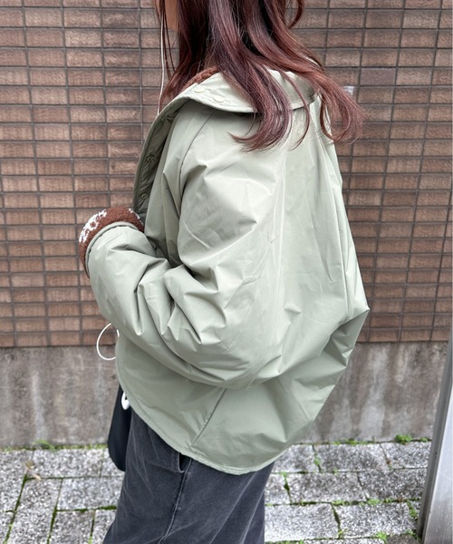 PILIT ブルゾン アウター 「リバーシブル」花柄ボアブルゾン