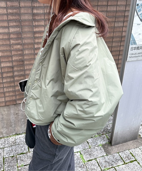 PILIT ブルゾン アウター 「リバーシブル」花柄ボアブルゾン