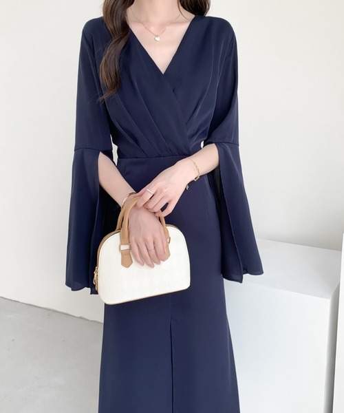 ABITOKYO（アビトーキョー） 長袖ワンピース S ネイビー レディース