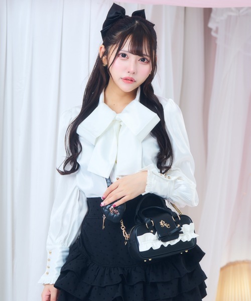 ReAmour ブラウス シャツ ロゴリボンブラウス レディース : ZOZOTOWN