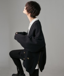 「ADRER」 ニットカーディガン SMALL ホワイト メンズの画像4