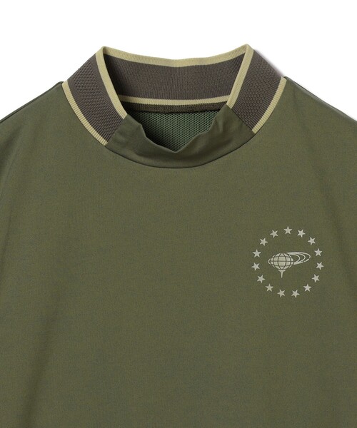 BEAMS GOLF ビームスゴルフラグラン切り替えモックネックシャツOLIVE