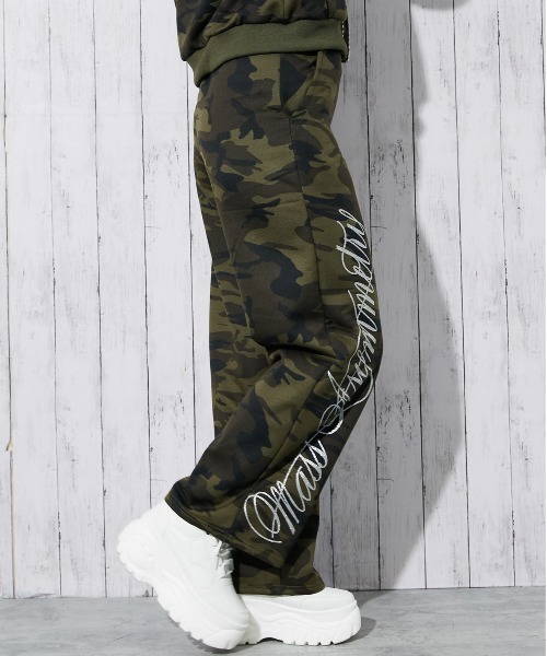 スウェットパンツ ジャージ 「筆記体ロゴ×裏起毛」ストリートムード