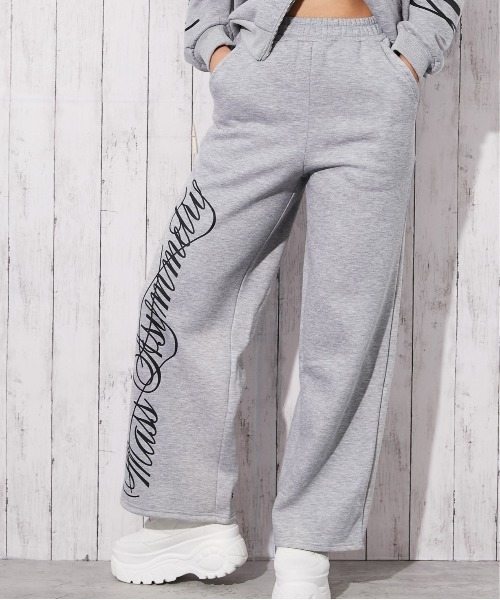 スウェットパンツ ジャージ 「筆記体ロゴ×裏起毛」ストリートムード