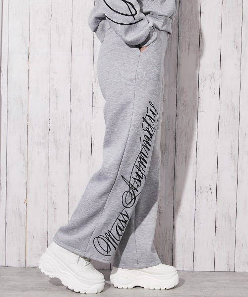 スウェットパンツ ジャージ 「筆記体ロゴ×裏起毛」ストリートムード