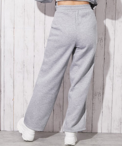 LNA Coco スゥエット 裏起毛ジャージパンツ レディース ライトグレー スウェットパンツ ジャージ 「筆記体ロゴ×裏起毛」ストリートムード
