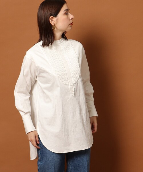 「DRESSTERIOR」 長袖ブラウス 36 ネイビー レディース_画像4