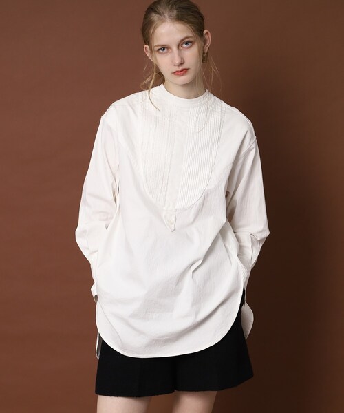 「DRESSTERIOR」 長袖ブラウス 36 ネイビー レディース_画像5