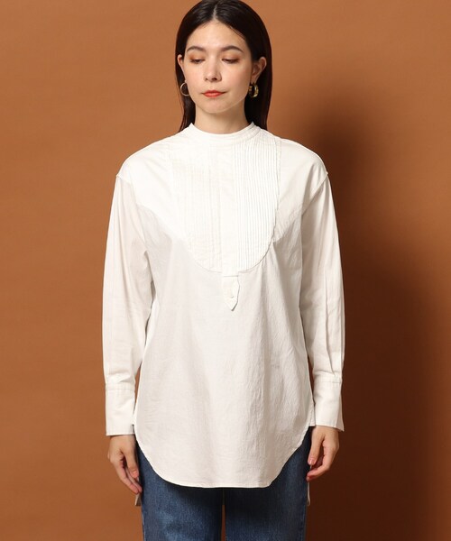 「DRESSTERIOR」 長袖ブラウス 36 ネイビー レディース_画像9