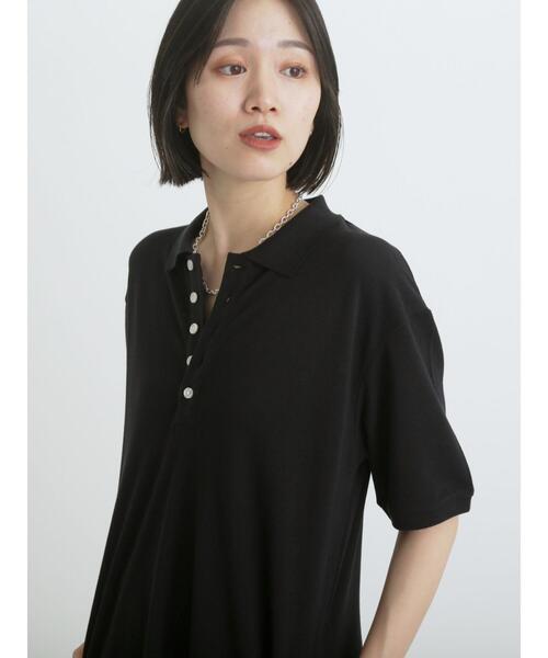 「sm2rhythm」 半袖ワンピース F ブラック レディース_画像2