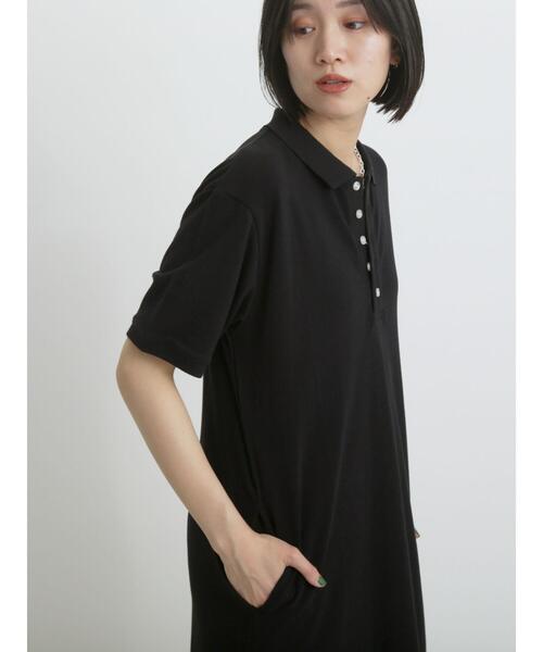 「sm2rhythm」 半袖ワンピース F ブラック レディース_画像4