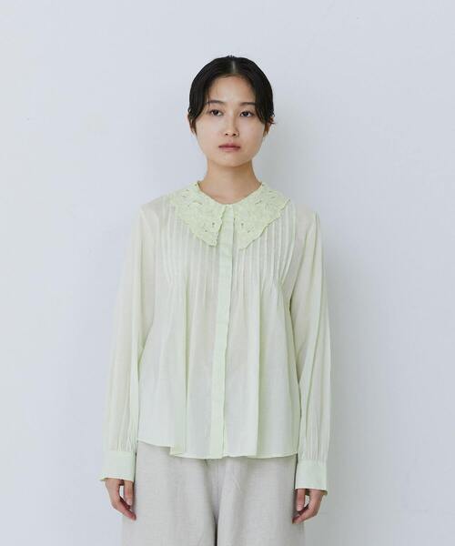 アデュートリステス チュニック シャツ トップス ブラウス  レース レディース ﾌﾘｰサイズ 白×緑×黄 ADIEU TRISTESSE ADIEU TRISTESSE（アデュートリステス） ブラウス シャツ 「4月