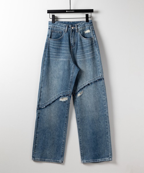 「me+em select」 デニムパンツ X-LARGE ブルー レディース_画像2