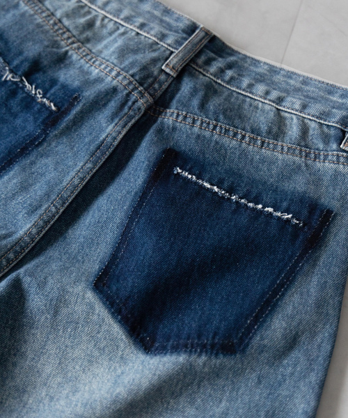 「me+em select」 デニムパンツ X-LARGE ブルー レディース_画像6