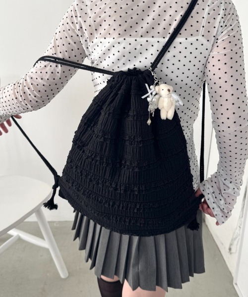Loueme デイバック リュック ホイップレースフリルナップサック Loueme デイバック リュック ホイップレースフリルナップサック