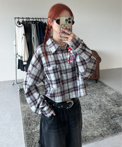 「sedacle girl」 長袖シャツ FREE ブラック レディース_画像9